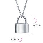 Functional Lock Pendant Charm Lovers Padlock Necklace Gold Plated Silver 16 Inch - Image 161