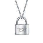 Functional Lock Pendant Charm Lovers Padlock Necklace Gold Plated Silver 16 Inch - Image 197