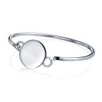 Sterling Silver ID Bracelet with Round Monogram - Polished & Durable Design - Image 2