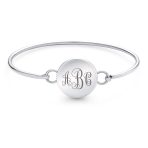 Sterling Silver ID Bracelet with Round Monogram - Polished & Durable Design - Image 3