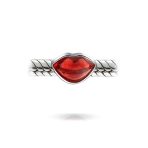 Set of 2 Valentine Kiss Lips & Red I Love You' Heart Charm Bead Sterling Silver Fits European Bracelet - Image 6