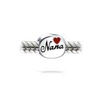 Nana Grandma Red Heart Charm Bead Sterling Silver for European Bracelet - Image 2
