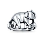 Good Luck Trunk Up Zoo Animal Elephant Ring .925 Sterling Silver - Image 2