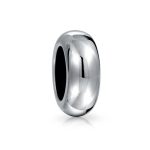 Spacer Stopper Bead Charm Rubber Center Sterling Silver Fits European Bracelet