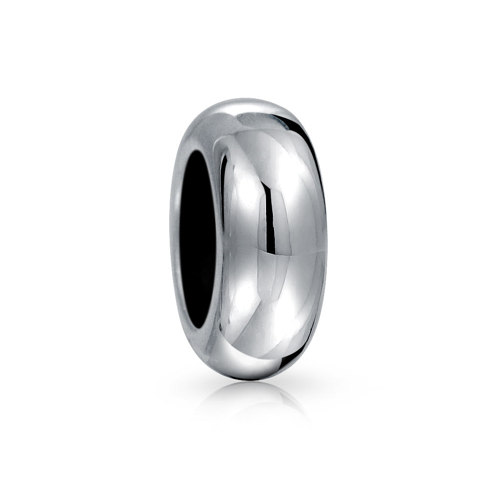 sterling-silver-rubber-stopper-bead_pbx-hs-322_1 Spacer Stopper Bead Charm Rubber Center Sterling Silver Fits European Bracelet - Image 1