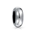 Set of 2 Clasp Spacer Charm Black Rubber Stopper Bead Sterling Silver - Image 3