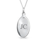Religious Patron of Safe Travel Saint Christopher Oval Medal Pendant Necklace Silver - Image 4