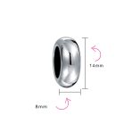 Spacer Stopper Bead Charm Rubber Center Sterling Silver Fits European Bracelet - Image 3