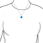 Traditional Dainty Square Opal Gemstone Pendant Necklace Gold Plated Silver - Image 8