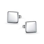 Monogram Initial Geometric Solid Square Sterling Silver Shirt Cufflinks Gift - Image 5