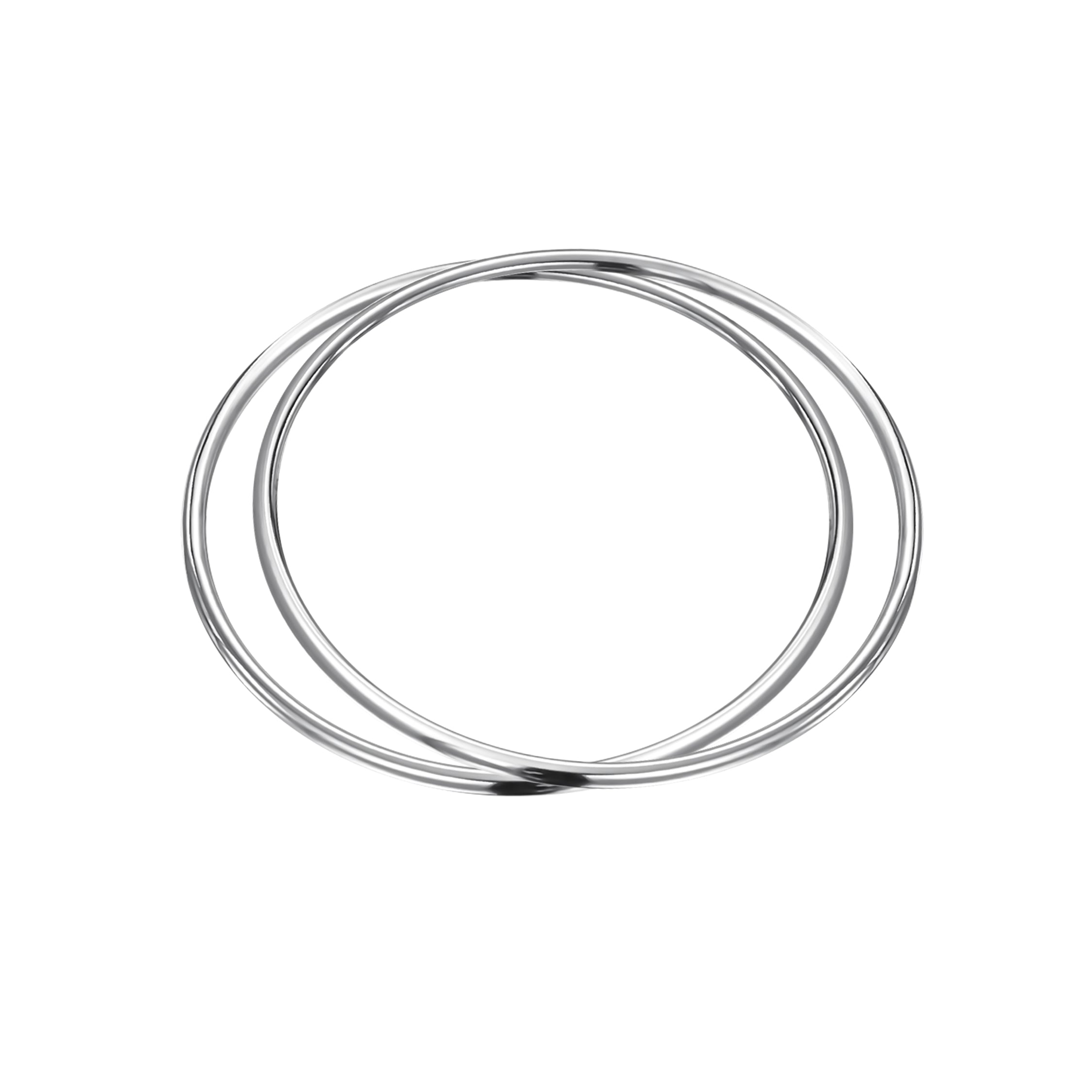 sterling-silver-stackable-bracelet-bangle-srn-af-b1487-set-az Set of 2 Stackable 3MM Polished Dome Edge Bangle Bracelet - Image 1