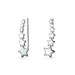 USA Patriotic Celestial Ear Cuff Cartilage Star Climbers 14K Gold Plated Silver - Image 2