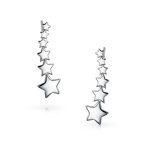 USA Patriotic Celestial Ear Cuff Cartilage Star Climbers 14K Gold Plated Silver - Image 4