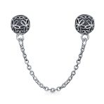 Double Daisy Clasp Spacer Charm: Floral Bouquet Safety Chain Bead for Bracelets