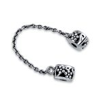 Double Safety Chain Clasp Spacer Charm Daisy Flower Bead for European Bracelet