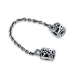 Double Safety Chain Clasp Spacer Charm Daisy Flower Bead for European Bracelet