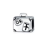 Paris Eiffel Tower Luggage Passport Plane Dangle Charm Bead Sterling Silver - Image 4