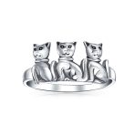 BFF Friendship Kitten Cat Band Silver Ring for Best Friends - Image 2