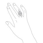 Pave Cubic Zirconia CZ Full Finger Statement Swirl Infinity Ring Sterling Silver - Image 4