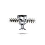 Foodie Wine Glass Charm Bead Sterling Silver for European Bracelet - Image 2