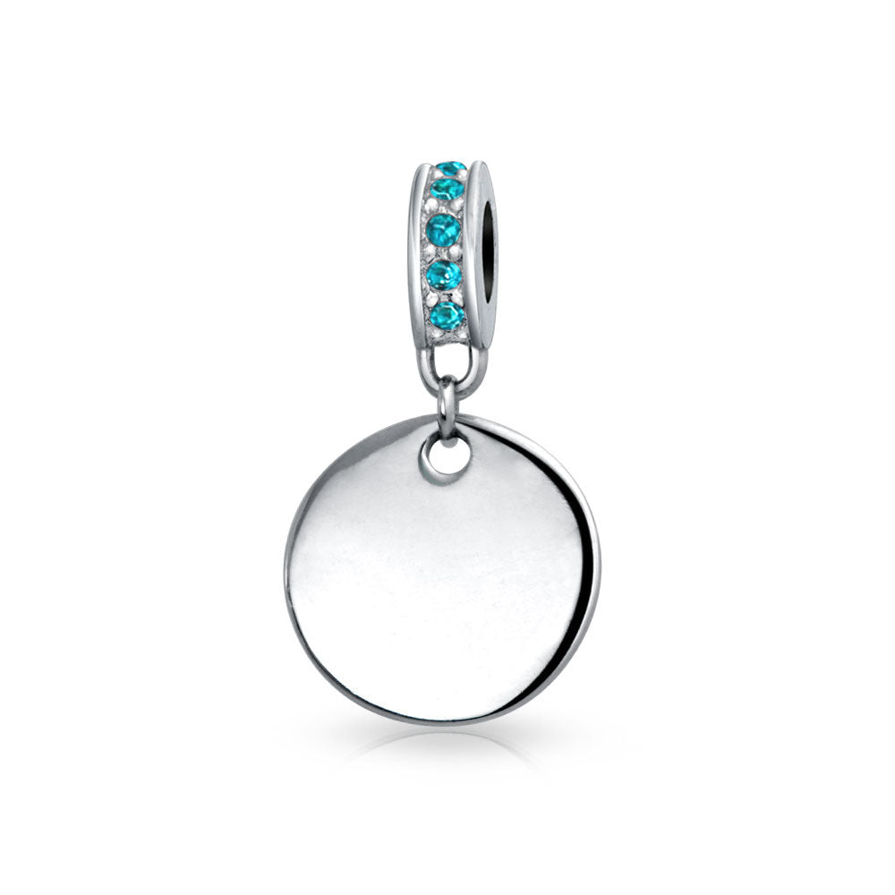 sterling-simulated-aquamarine-circle-bead_pbx-hsd-270-aq-s-az Initial Monogram Crystal Dangle Charm Bead Sterling Silver Birthstone Colors - Image 1