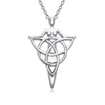 Irish Triquetra Celtic Danu Goddess Tree Protector Pendant Necklace Silver