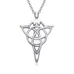 Irish Triquetra Celtic Danu Goddess Tree Protector Pendant Necklace Silver