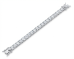 Classic 20CT CZ Solitaire Tennis Bracelet Cubic Zirconia .925 Sterling Silver 8 Inch - Image 2