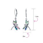 Dainty Butterfly Dragonfly Firefly Gemstone Inlaid Dangle Earrings Silver - Image 7