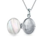 Abalone Oval Family Tree Of Life Locket Photos Pendant Necklace .925 Sterling Silver - Image 4