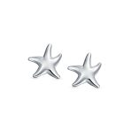 Hawaii Ocean Starfish Stud Earrings in Sterling Silver - Tropical Beach Jewelry - Image 2