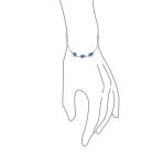 Turkish Translucent Blue Evil Eye Charm Link Bracelet Sterling Silver - Image 3