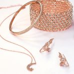 Trendy Swirl Wire Ear Cuff Cartilage Earrings with Round CZ Rose Gold Plated - Image 4