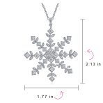 Winter Holiday Snowflake Pendant Necklace in Sterling Silver for Parties - Image 4