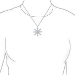 Winter Holiday Snowflake Pendant Necklace in Sterling Silver for Parties - Image 3