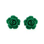 Romantic 3D Carved Flower Pink Peach Rose Stud Earrings Lightweight 10MM - Image 23
