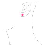 Romantic 3D Carved Flower Pink Peach Rose Stud Earrings Lightweight 10MM - Image 63