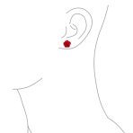 Romantic 3D Carved Flower Pink Peach Rose Stud Earrings Lightweight 10MM - Image 53