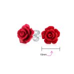 Romantic 3D Carved Flower Pink Peach Rose Stud Earrings Lightweight 10MM - Image 40