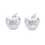 Personalized Apple of My Eye Stud Earrings in Rose Gold Sterling Silver - Image 8