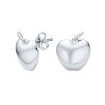 Personalized Apple of My Eye Stud Earrings in Rose Gold Sterling Silver - Image 2