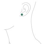 10MM Natural Gemstone Drop Ball Earrings Sterling Silver - Image 25
