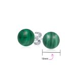 10MM Natural Gemstone Drop Ball Earrings Sterling Silver - Image 32