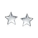 Patriotic Celestial Rock Star Initial Stud Earrings in Sterling Silver - Image 2