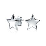 Patriotic Celestial Rock Star Initial Stud Earrings in Sterling Silver
