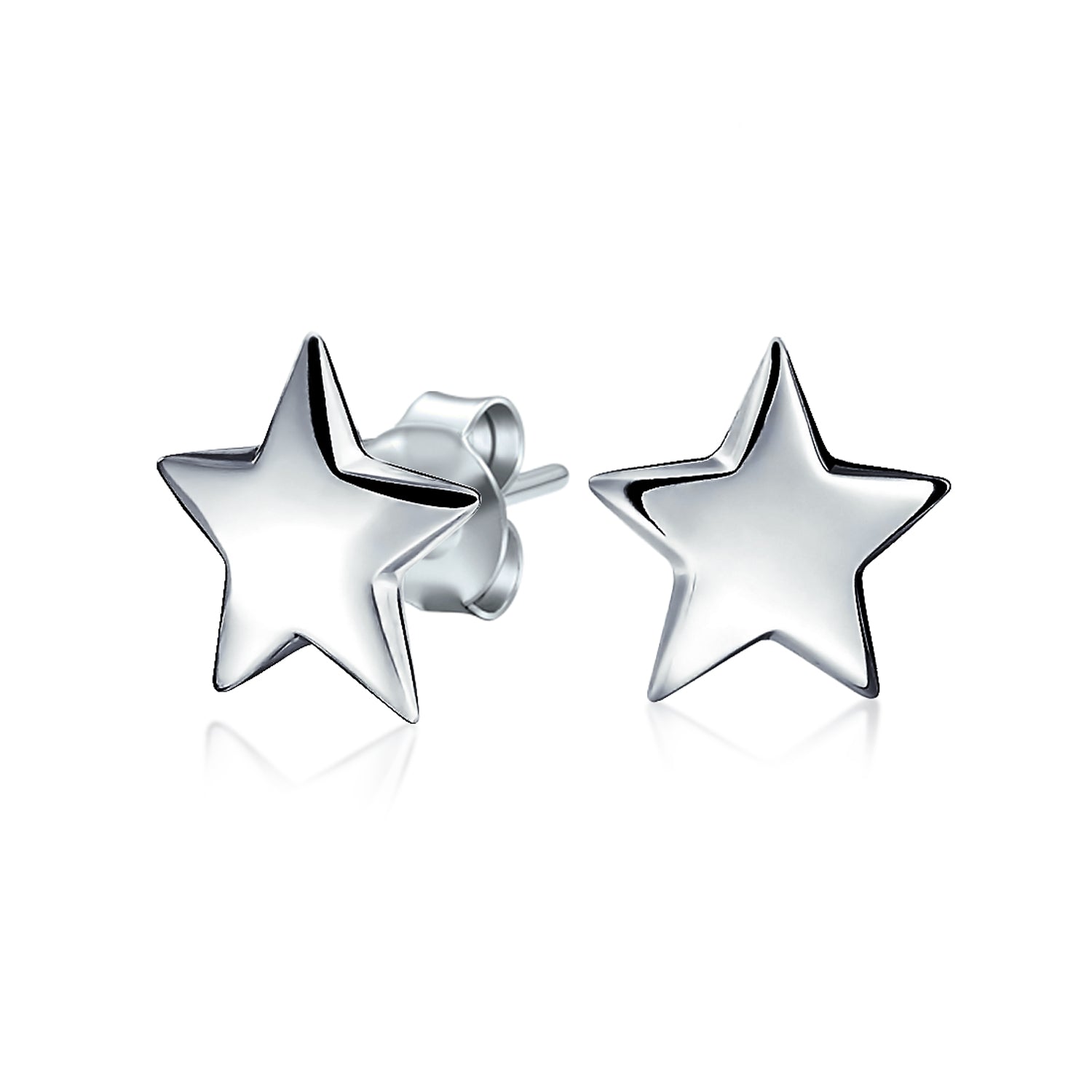 stud-earrings-patriotic-silver-star_n-e203_20_2 Patriotic Celestial Rock Star Initial Stud Earrings in Sterling Silver - Image 1