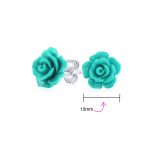 Romantic Set of 3 Floral 3D Carved Red, Purple, Black, Rose Flower Stud Earrings 10MM - Image 7