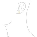 Romantic Tiny Minimalist 14K Yellow Gold Word LOVE Heart Shape Stud Earring Secure Screwback - Image 4