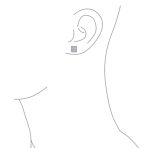 Set of 2 Geometric Square CZ Stud Earrings Gold Sterling Silver 5MM - Image 11