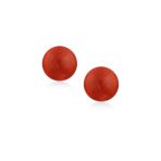 Classic 6MM Light Orange Coral Gemstone Drop Ball Earrings in Sterling Silver - Image 18